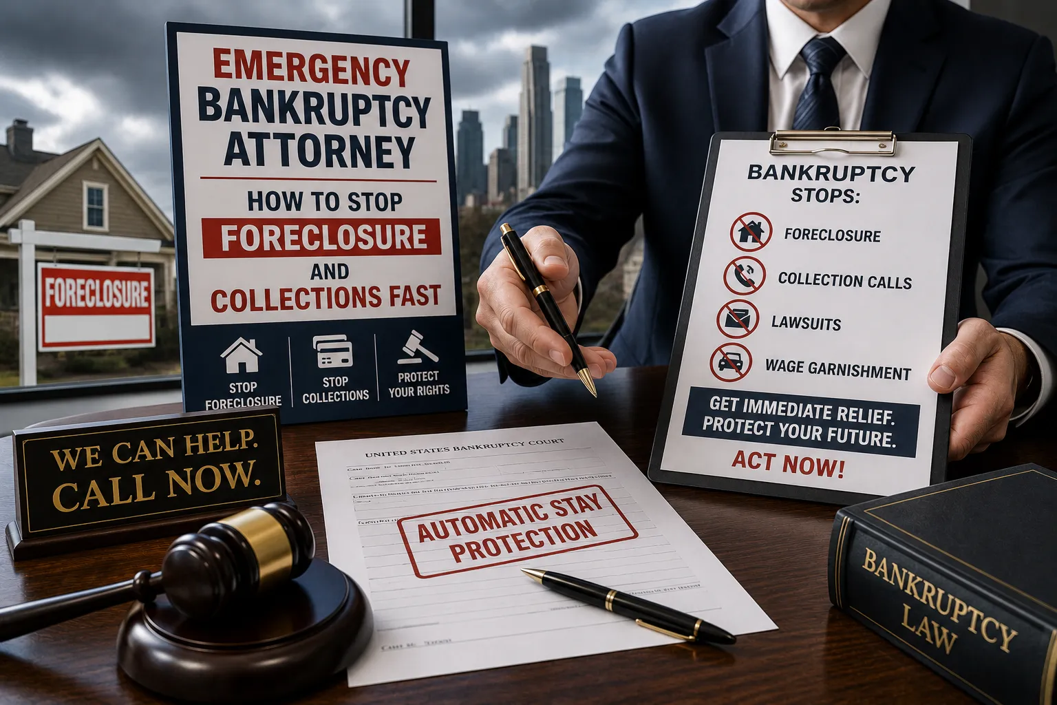 Emergency Bankruptcy Attorney, How to Stop Foreclosure and Collections Fast